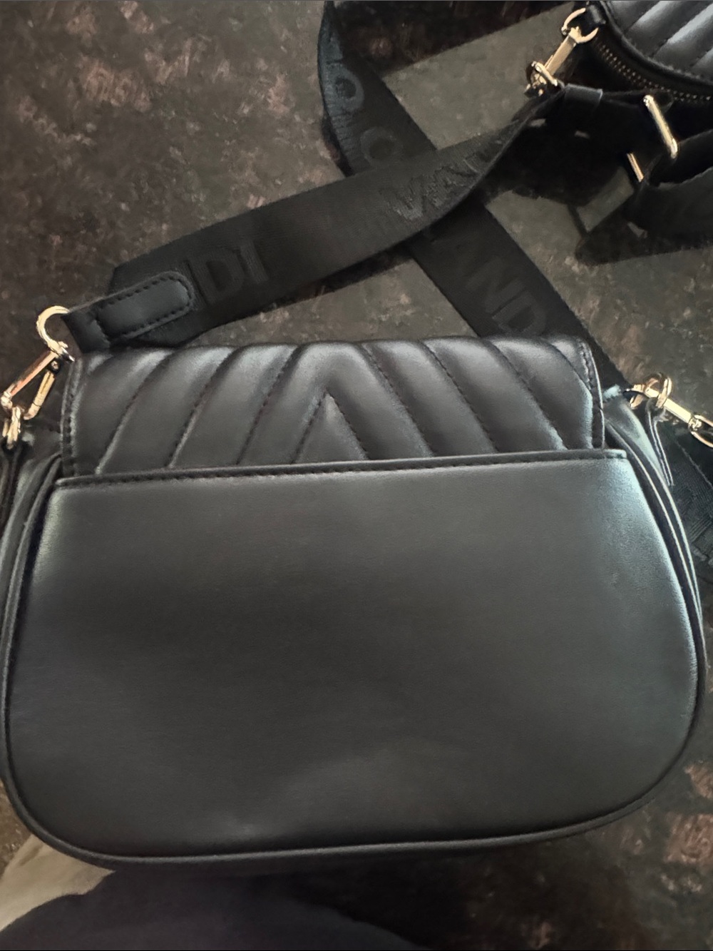 Valentino Black Quilted Leather Crossbody with Detachable Coin Pouch - Picture 4 of 7